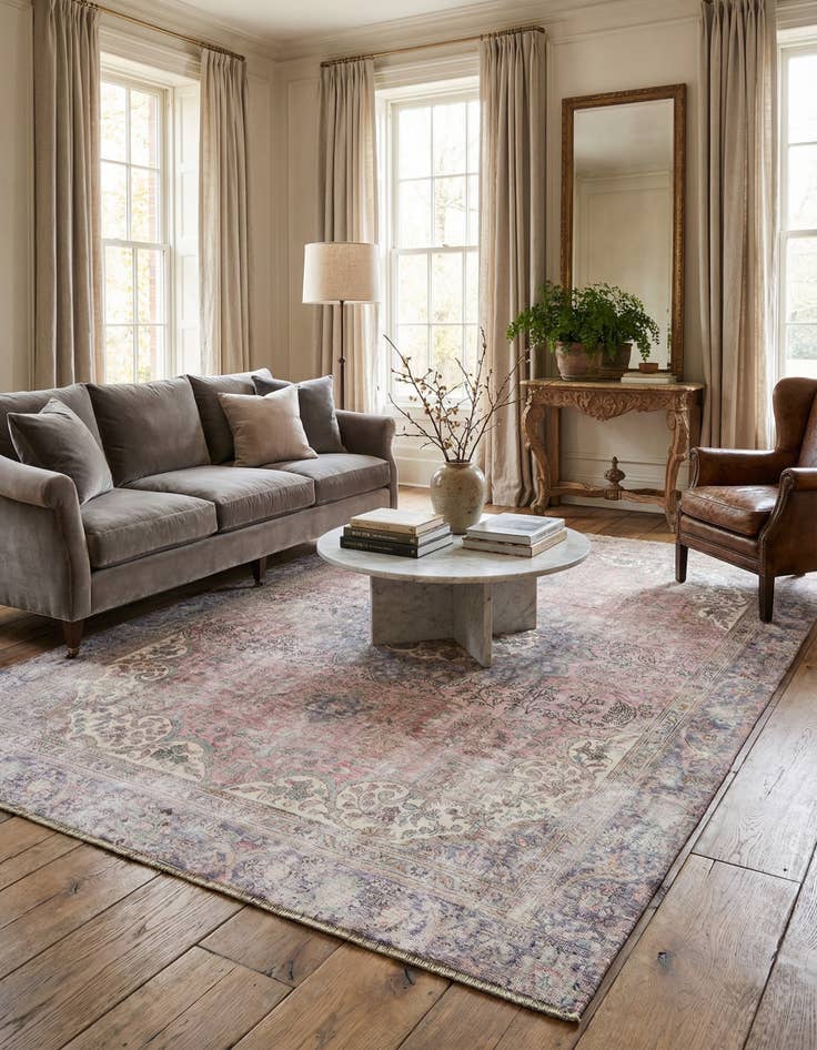 Detail image of  8' x 11' 3  Hand Knotted Ultra Vintage Persian Wool Rug