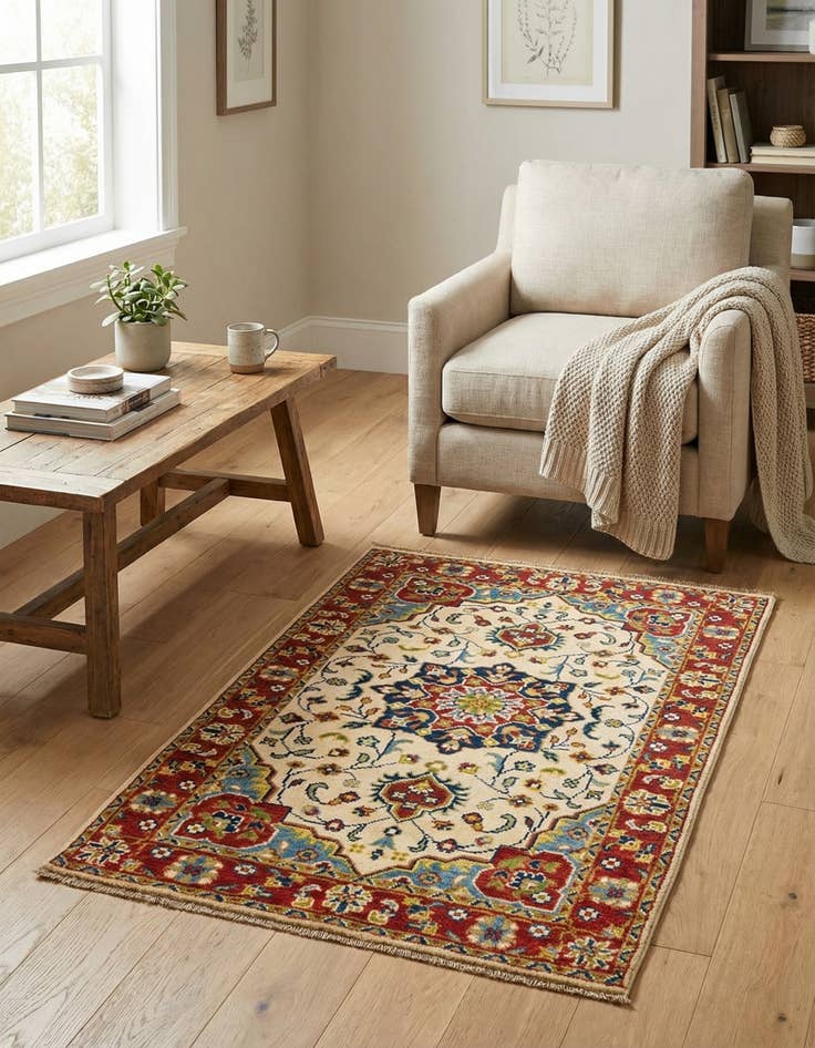 Detail image of 2' 6 x 4' 1  Hand Knotted Kazak Rug