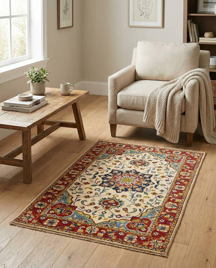 Detail image of 2' 6 x 4' 1 Hand Knotted Kazak Rug