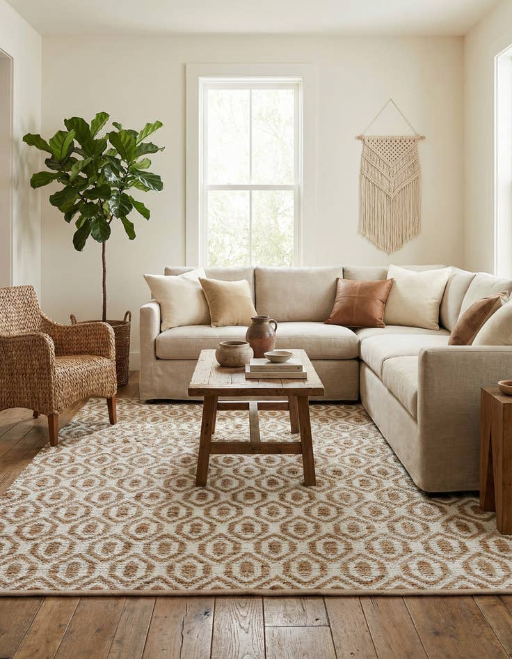 Detail image of  9' x 12'  Hand Woven Chindi Jute Rug