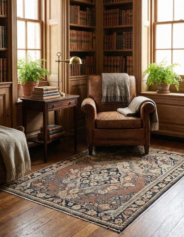 4' 2 x 5' 5 Hand Knotted Ultra Vintage Persian Wool Rug