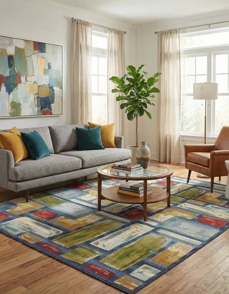 Detail image of 8' x 11' 4  Washable Modern Indoor / Outdoor Rug