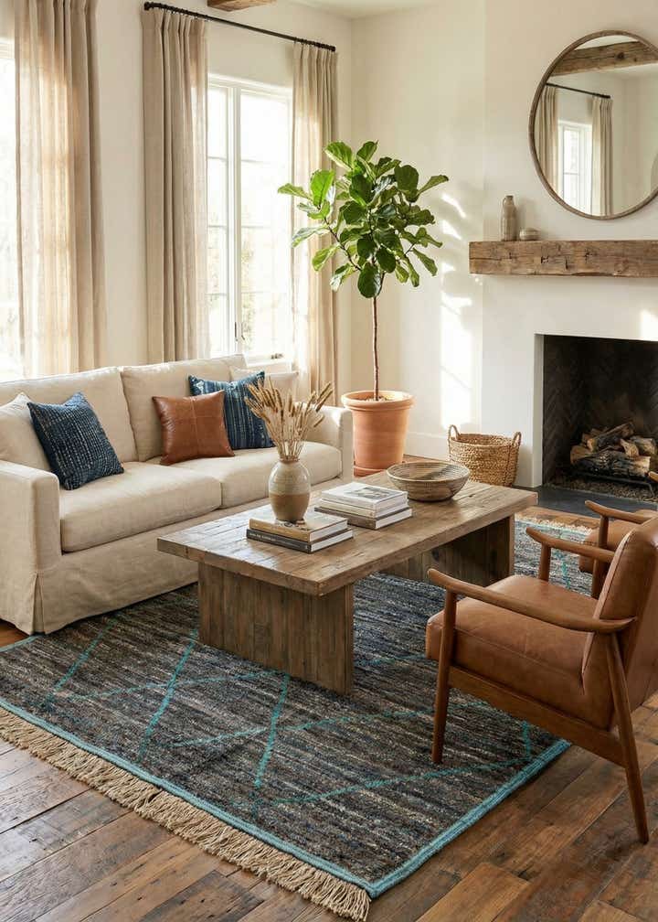 6' 1 x 9' 2 Hand Knotted Moroccan Wool Rug