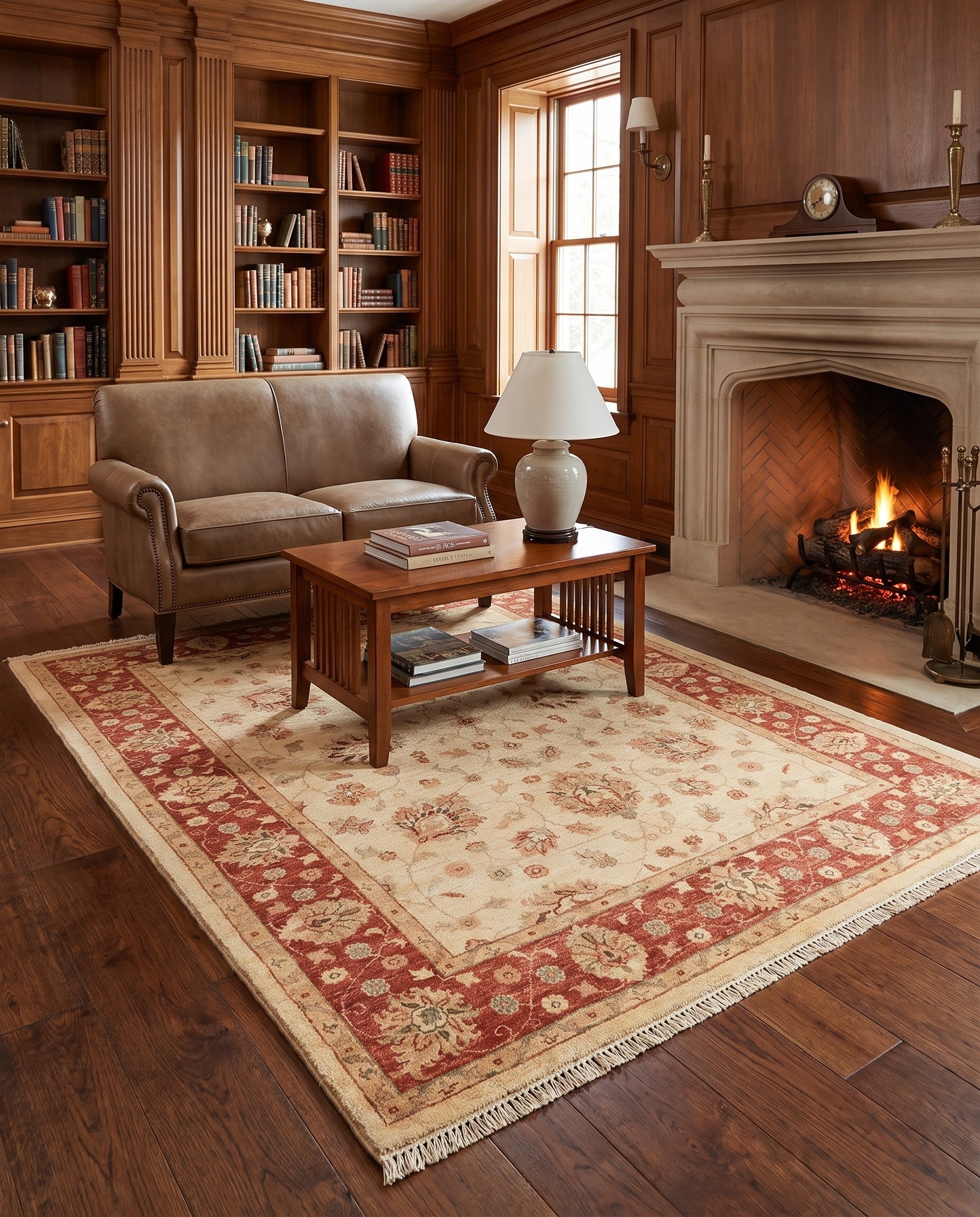 5' 2 x 6' 7 Hand Knotted Peshawar Ziegler Rug