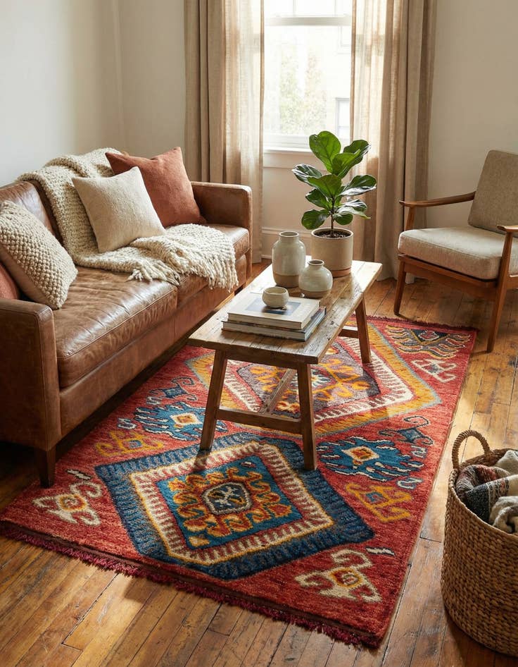 Detail image of 4' x 6' 5  Hand Knotted Darya Wool Rug