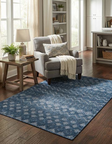4' x 6' Easy-Clean Trellis Textured Indoor / Outdoor Rug