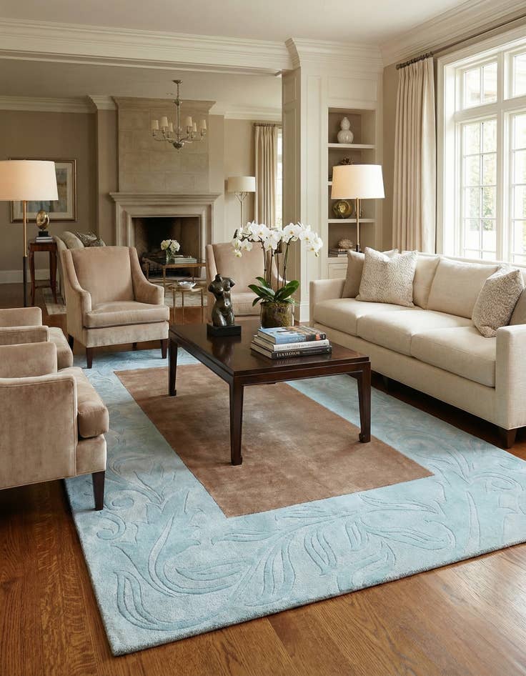 Detail image of 6' 9 x 9' 11 Hand Knotted Darya Wool Rug