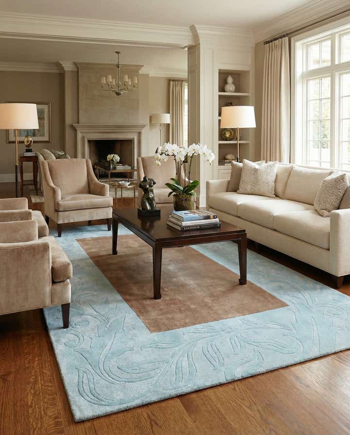 6' 9 x 9' 11 Hand Knotted Darya Wool Rug