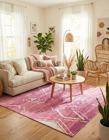 Jill Zarin Pink Uptown Carnegie Hill Square Rug
