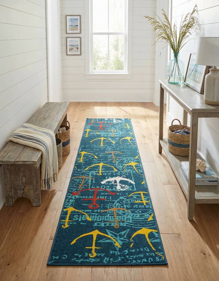 Detail image of 2' 7 x 12' Easy-Clean Coastal Indoor / Outdoor Runner Rug