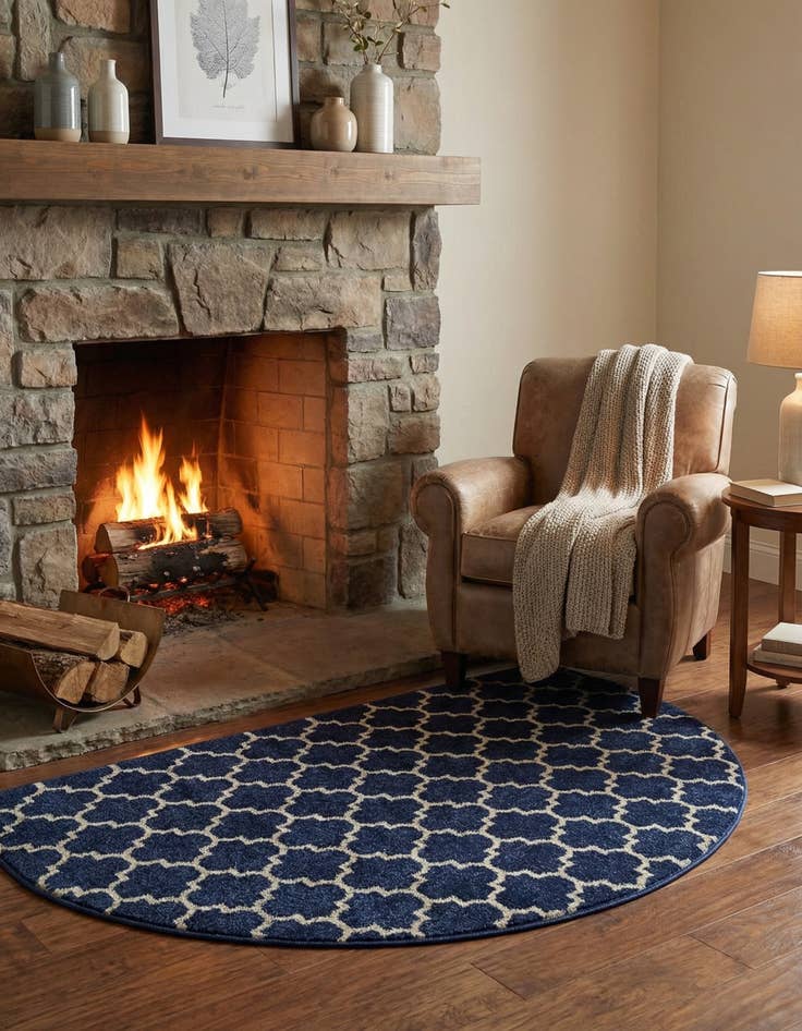 Detail image of 2' 7 x 4' Trellis Hearth Rug