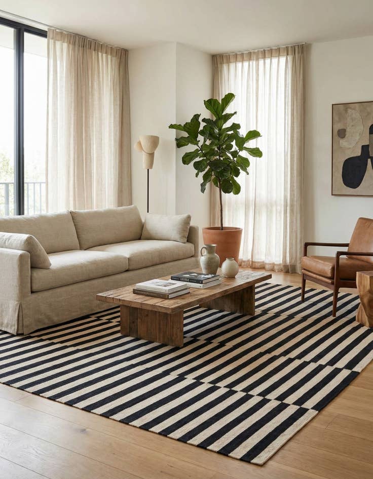 Detail image of 8' 1 x 11' 2  Hand Woven Kilim Modern Wool Rug