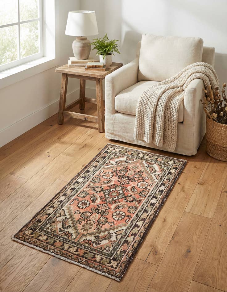 Detail image of  2' 6 x 4' 10  Hand Knotted Ultra Vintage Persian Wool Runner Rug