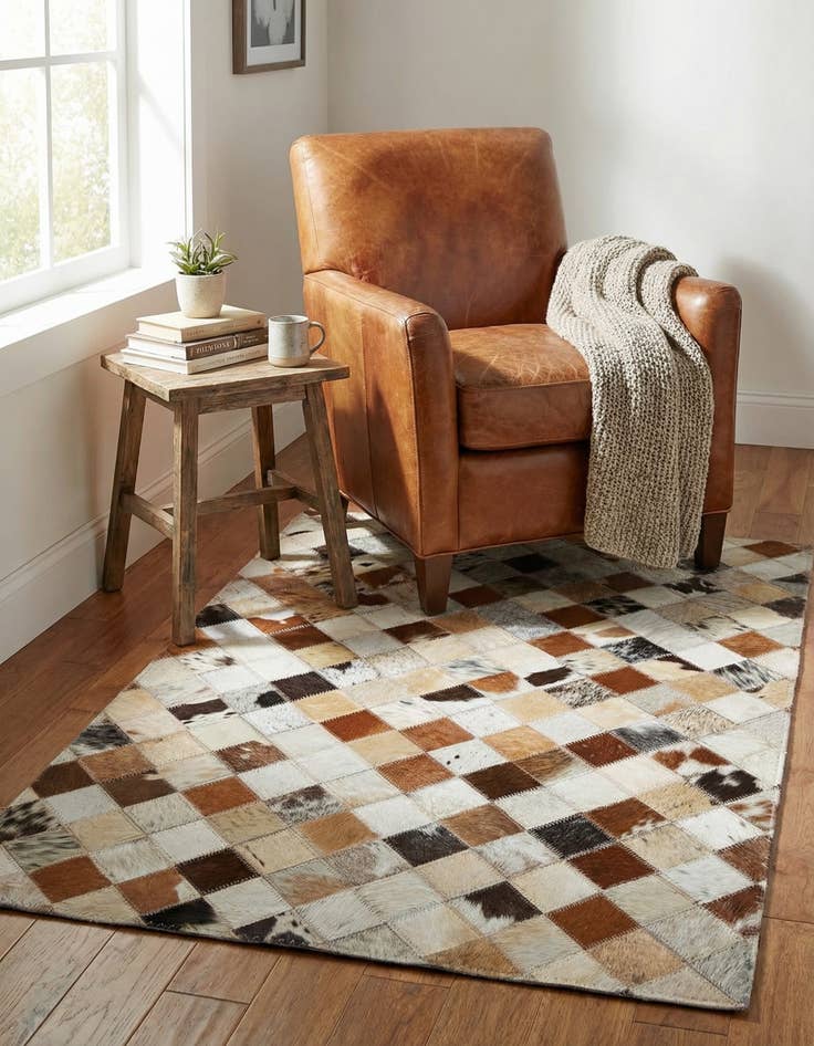 Detail image of 2' x 3' Cowhide Leather Rug