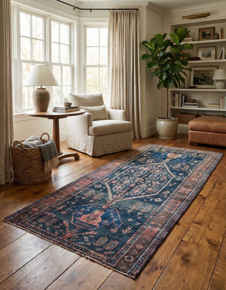 Detail image of 4' 2 x 9' 2  Hand Knotted Ultra Vintage Persian Wool Runner Rug