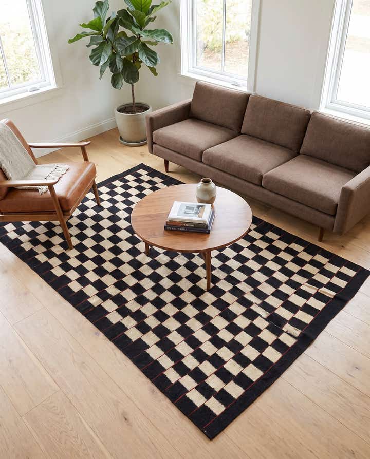4' 9 x 6' 4 Hand Woven Kilim Modern Wool Rug