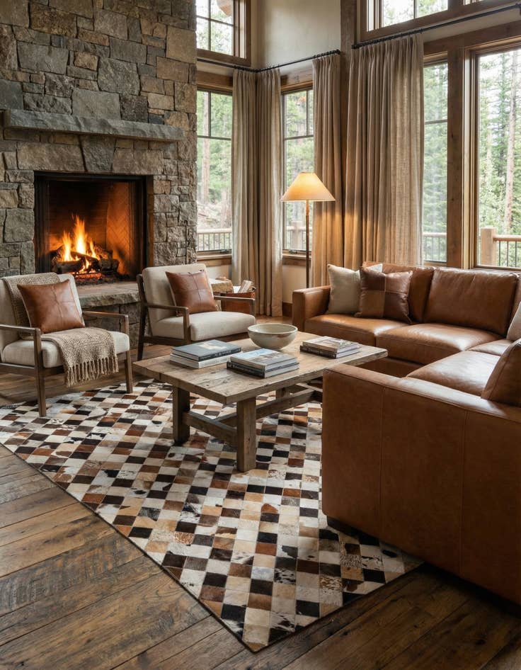 Detail image of  5' 5 x 7' 6 Cowhide Rug