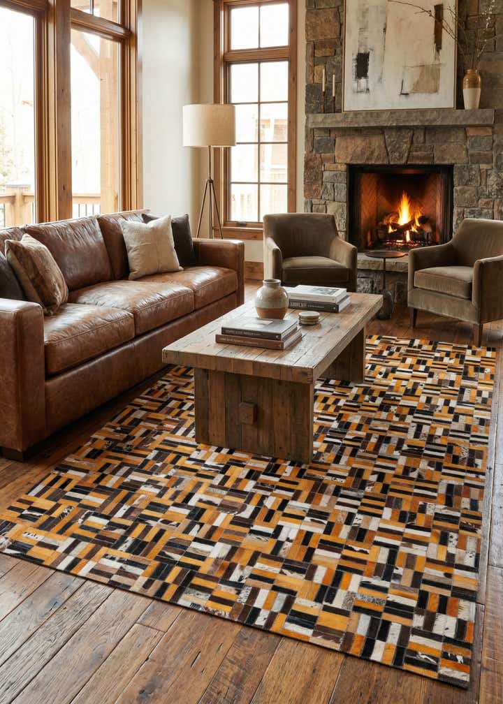 4' 11 x 7' 11 Cowhide - Patchwork Rug