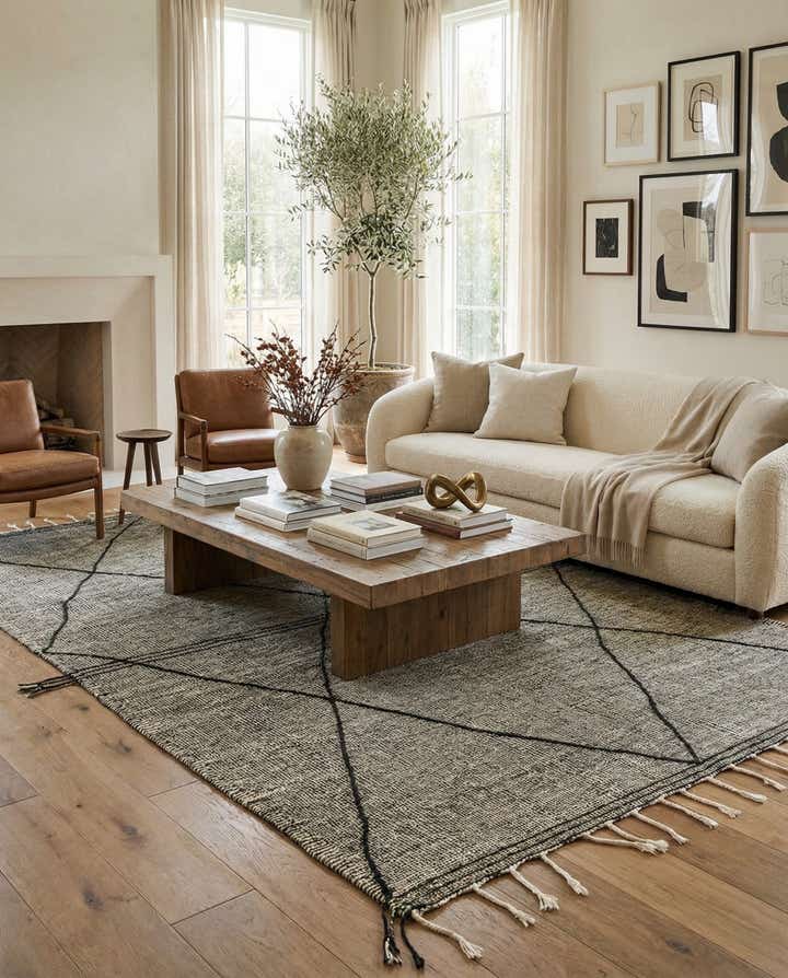 6' 6 x 10' 4 Hand Knotted Moroccan Wool Rug