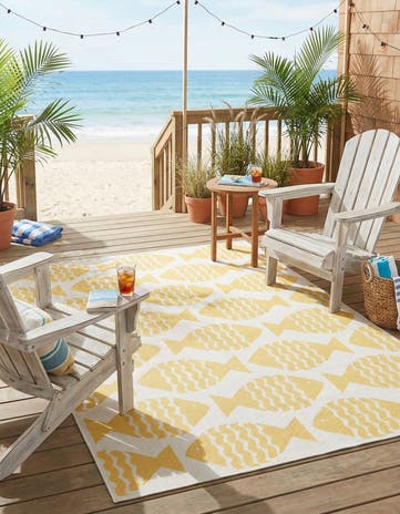 7' 10 x 10' Easy-Clean Coastal Indoor / Outdoor Rug