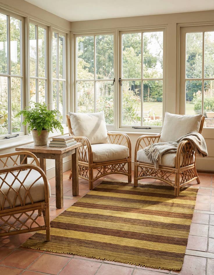 Detail image of 4' 2 x 5' 7  Hand Woven Kilim Afghan Wool Rug