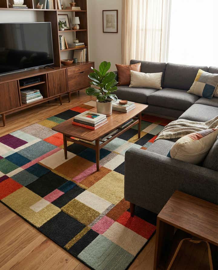 7' 10 x 7' 10 Easy-Clean Casablanca Indoor / Outdoor Square Rug