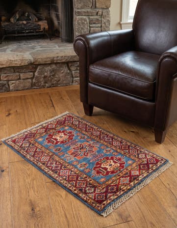 2' x 3' 1 Hand Knotted Kazak Rug