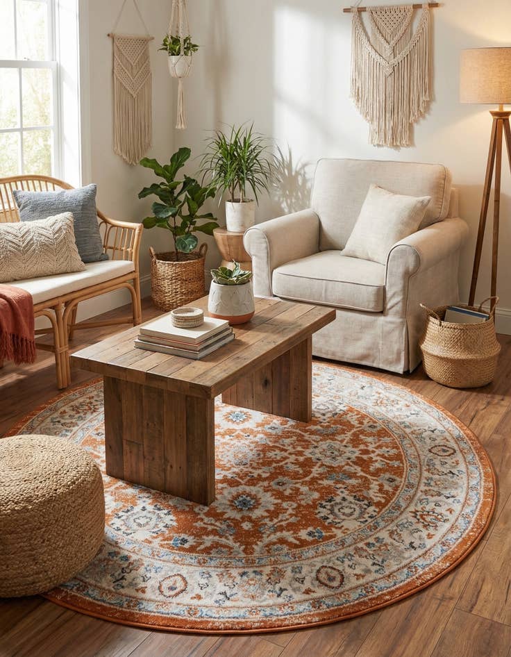 Detail image of  5' 3 x 5' 3 Charlotte Round Rug