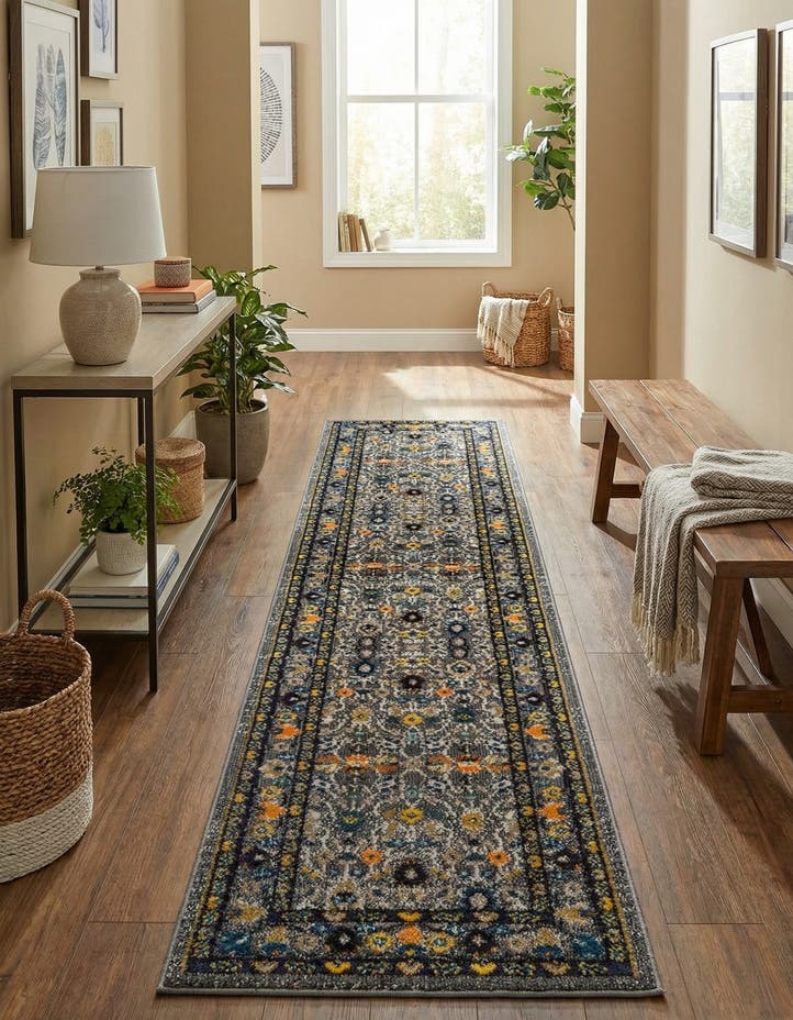 2' 7 x 10' Washable Fleur Runner Rug