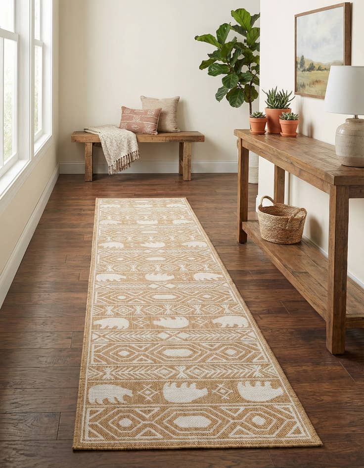 Detail image of 2' 7 x 12'  Washable Southwestern Indoor / Outdoor Runner Rug