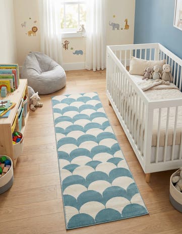 Sky blue Whimsy Kids Runner Rug