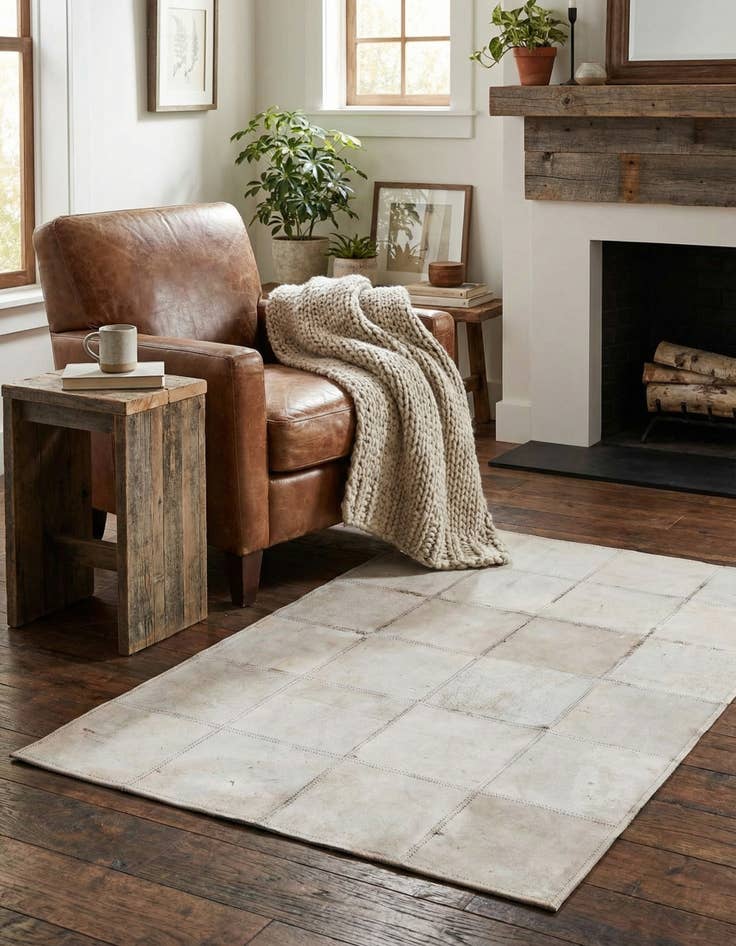 Detail image of 2' x 3' Cowhide Leather Rug