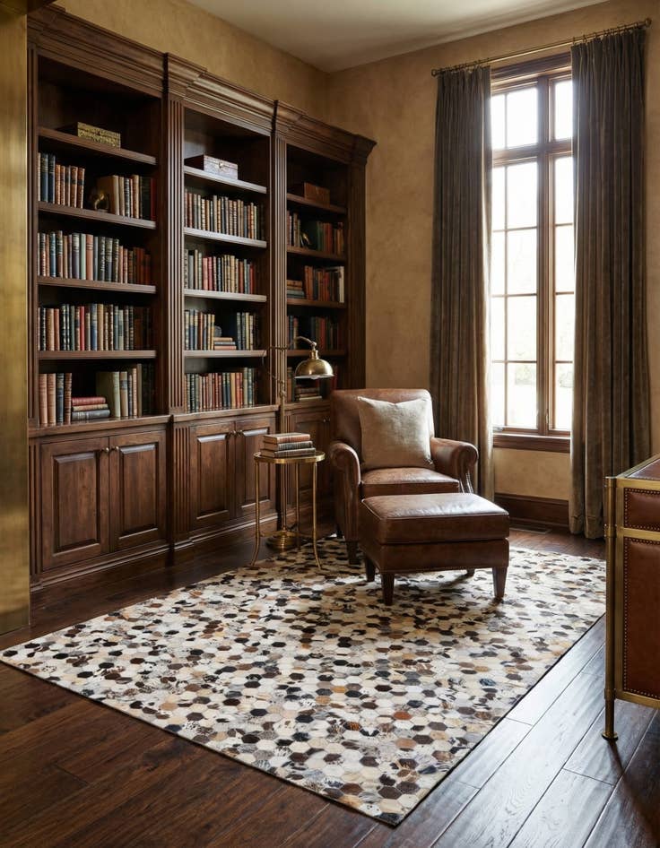 Detail image of 5' x 8' Cowhide Leather Rug