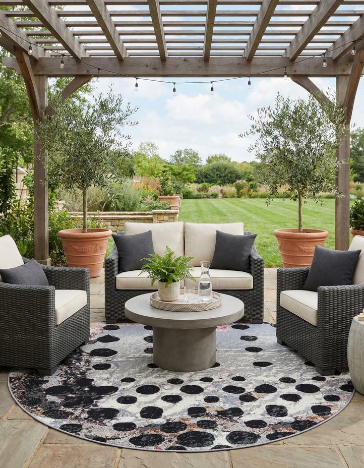 7' 10 x 7' 10 Easy-Clean Modern Indoor / Outdoor...