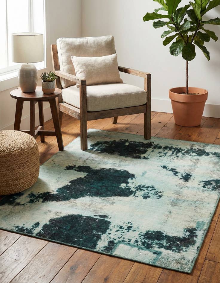 Detail image of 3' 6 x 4'  Hand Knotted Ultra Vintage Persian Wool Square Rug