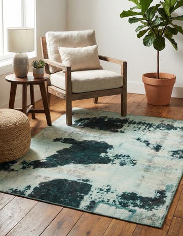 3' 6 x 4' Hand Knotted Ultra Vintage Persian Wool Square Rug