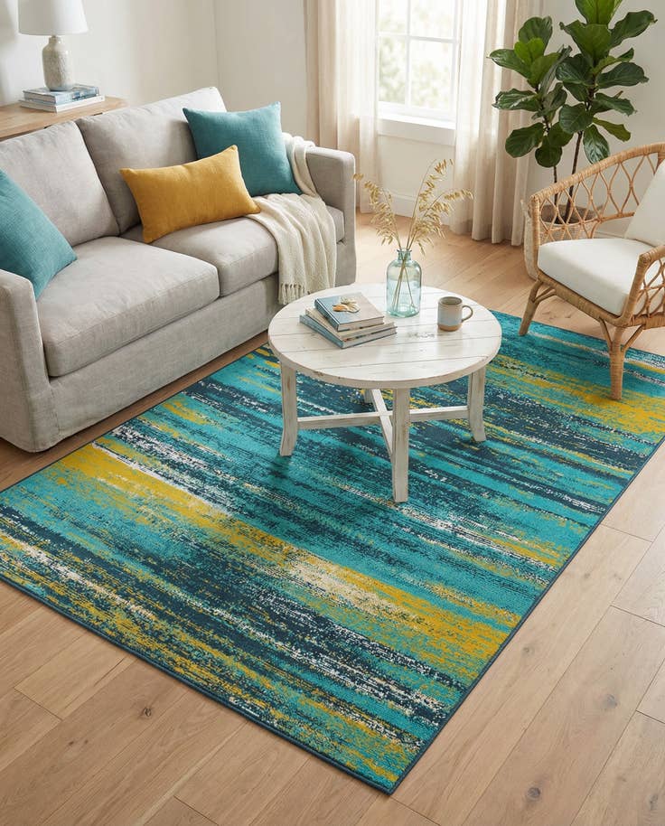 Detail image of 6' x 9' Easy-Clean Coastal Indoor / Outdoor Rug