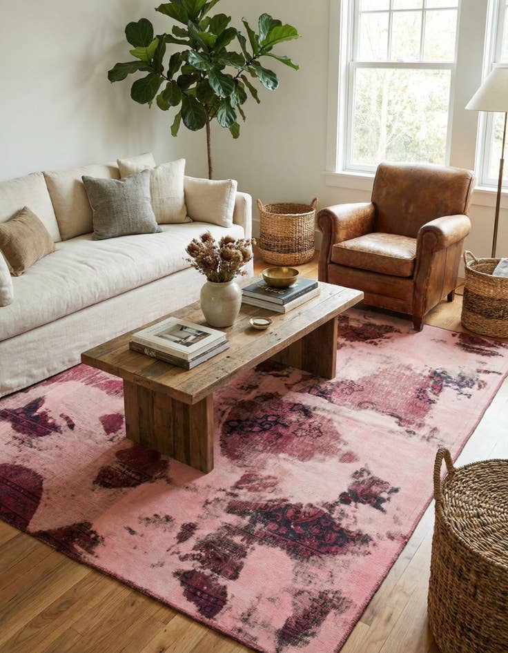 Detail image of 6' x 7'  Hand Knotted Ultra Vintage Persian Wool Square Rug