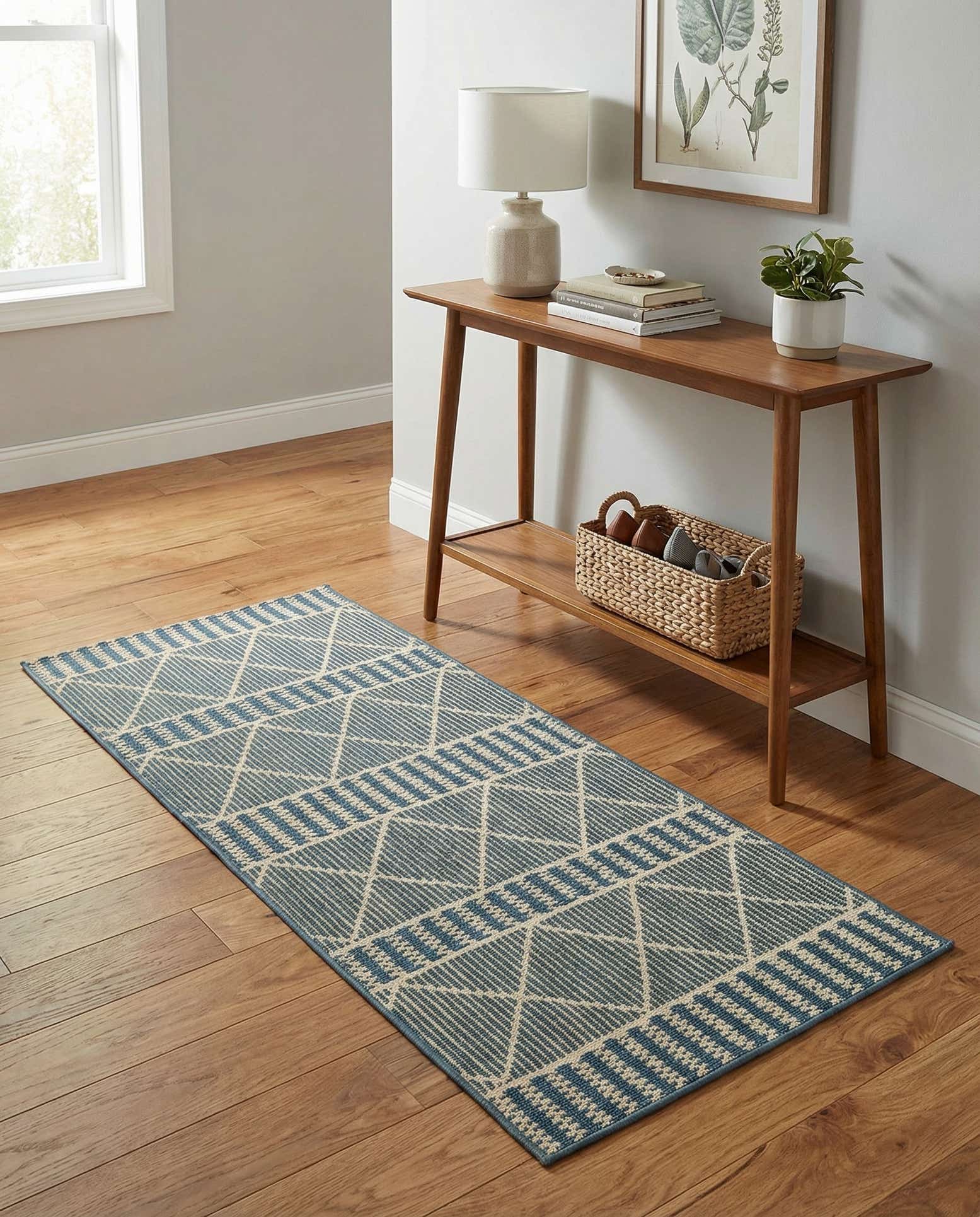 2' 7 x 5' 3 Easy-Clean Lattice Indoor / Outdoor Runner Rug