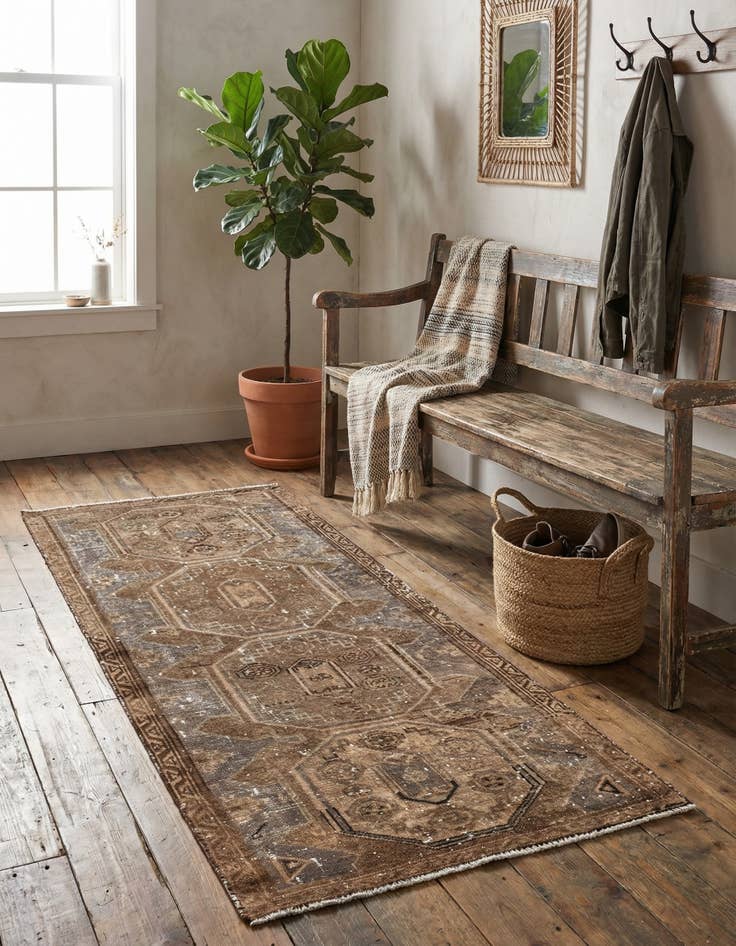 Detail image of 2' 10 x 6'  Hand Knotted Ultra Vintage Persian Wool Runner Rug