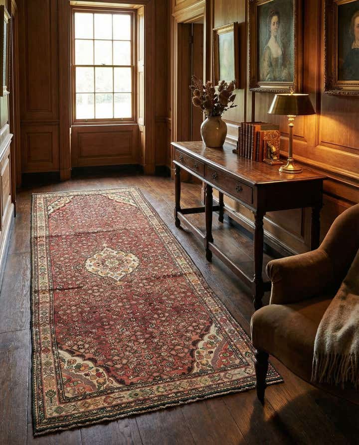 5' x 10' 5 Hand Knotted Hossainabad Persian Wool Runner Rug