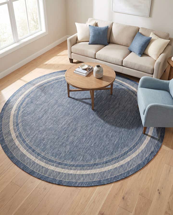 10' x 10' Easy-Clean Border Indoor / Outdoor Round Rug