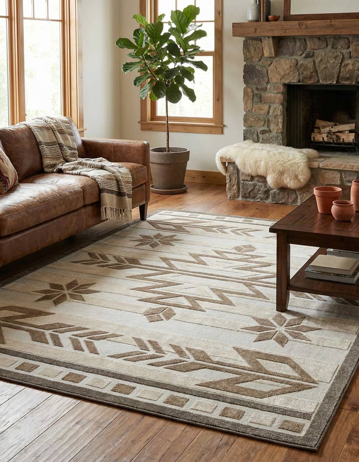 Detail image of 10' x 13'  Washable Modern Indoor / Outdoor Rug