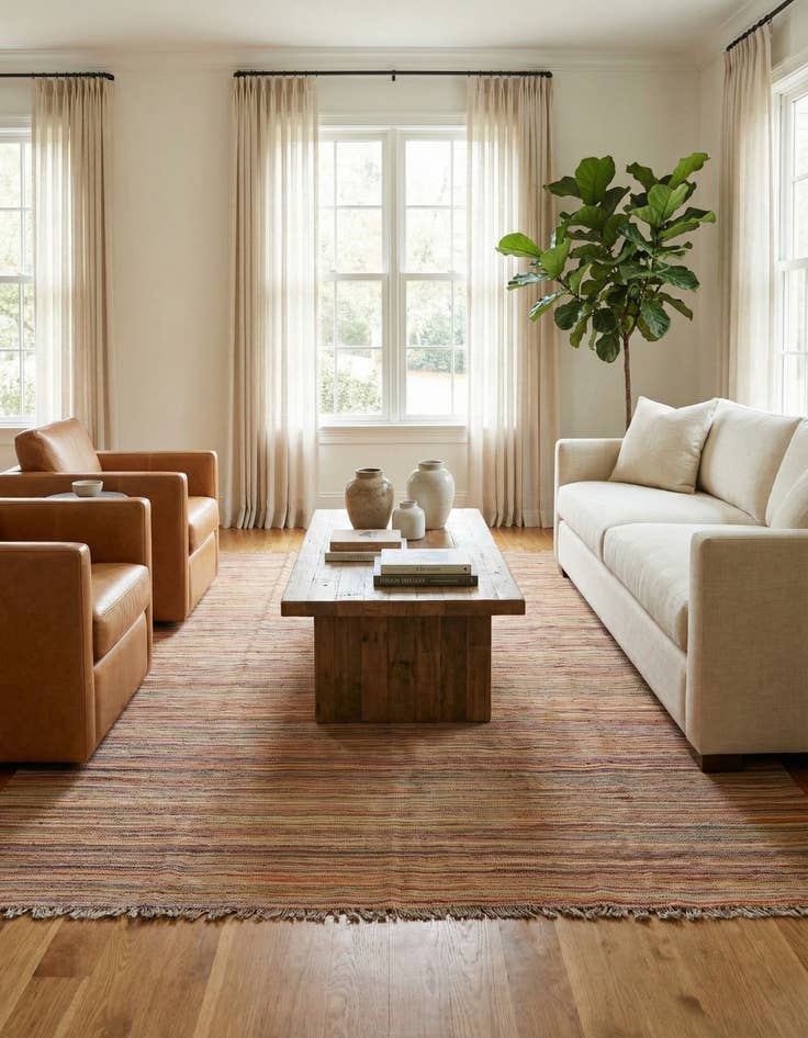 Detail image of  5' 9 x 8' 1  Hand Woven Kilim Modern Wool Rug