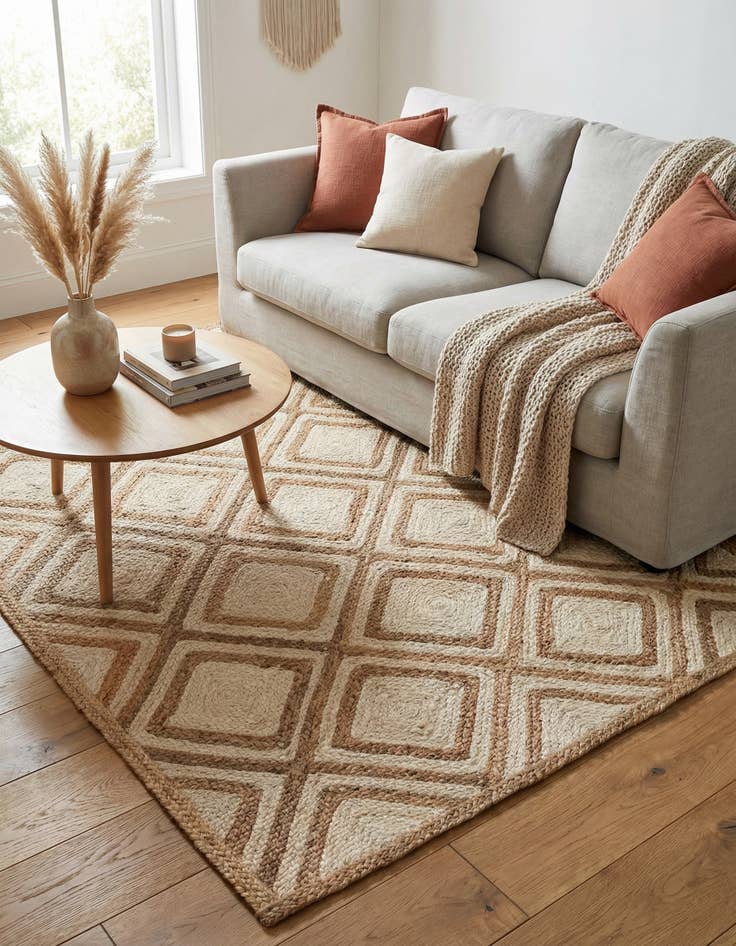 Detail image of  4' 1 x 6' 1  Hand Braided Jute Rug