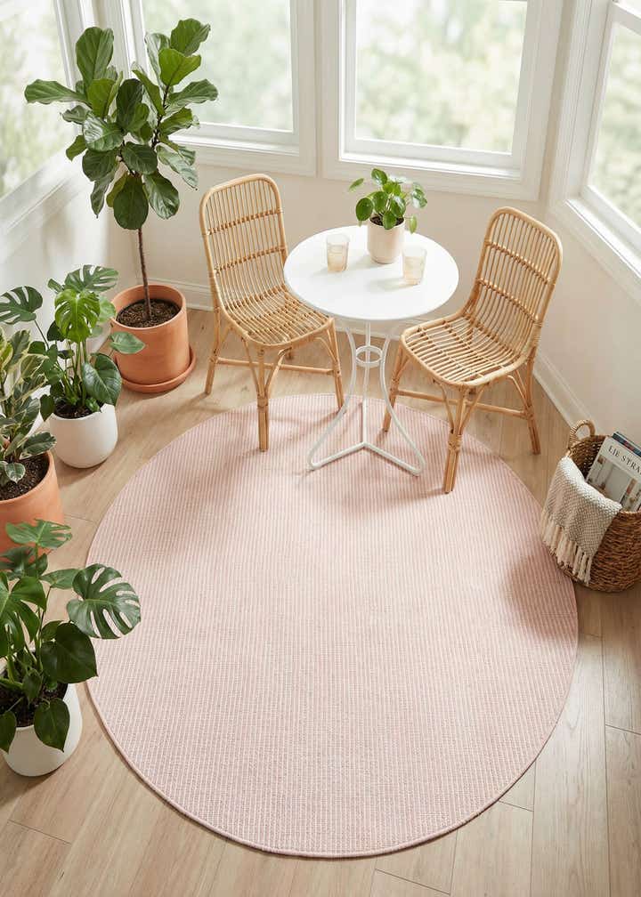 5' 1 x 5' 1 Easy-Clean Jill Zarin Palm Springs Indoor / Outdoor Round Rug