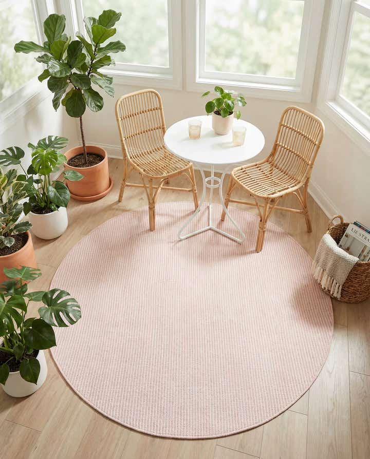 5' 1 x 5' 1 Easy-Clean Jill Zarin Palm Springs Indoor / Outdoor Round Rug