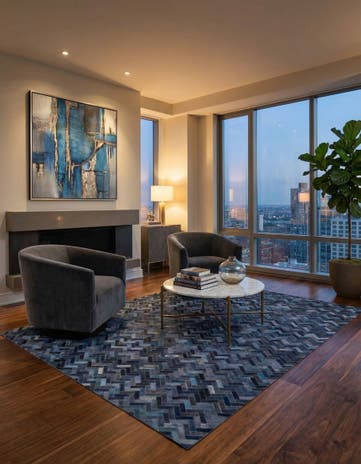 5' 1 x 8' Cowhide Rug