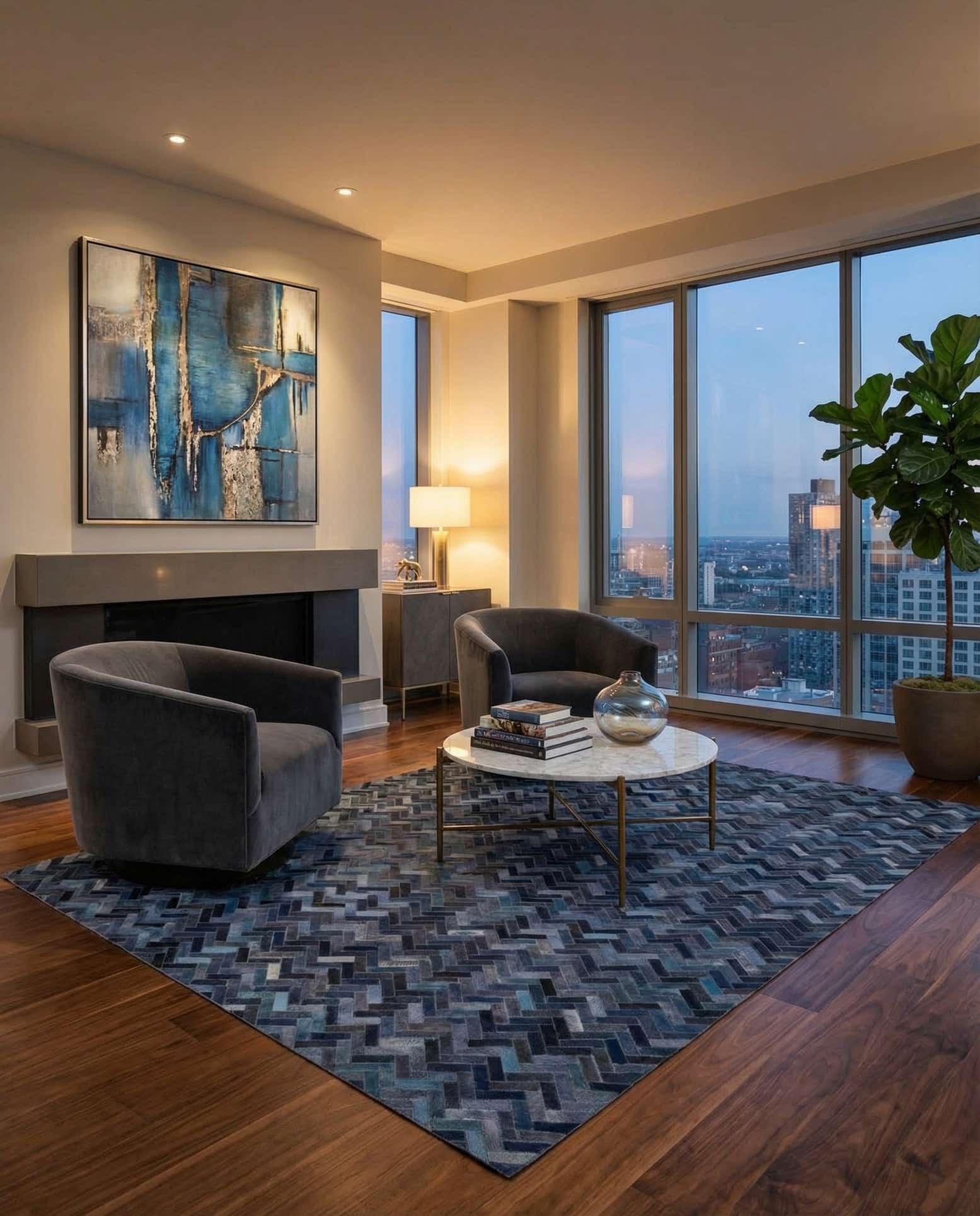 5' 1 x 8' Cowhide Rug