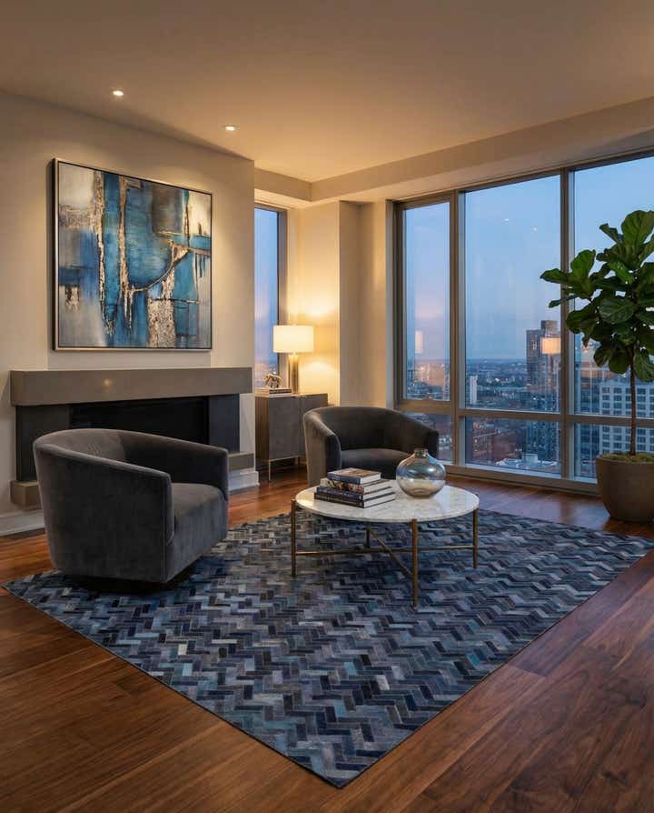 5' 1 x 8' Cowhide Rug